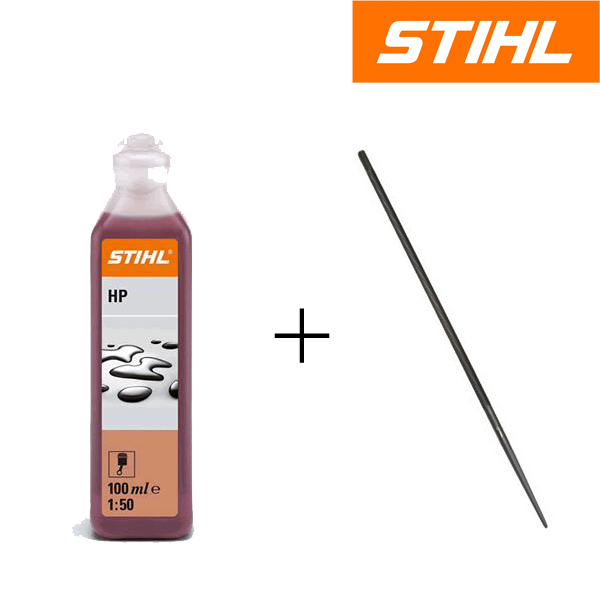 Darček k motorovým pílam STIHL olej pre 2T-aktné motory + pilník na reťaz