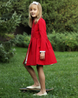 dievčenský jarný kabát  BRENDA červený