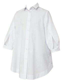 Dievčenská biela košeľa s 3/4 rukávom