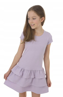 detské letné šaty s volánovou sukničkou fialové