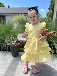 dievčenské slniečkové šaty žlté