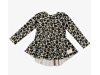 dievčenská tunika s dlhým rukávom WILD Leopard