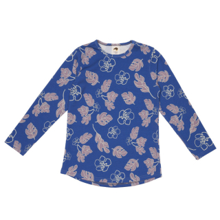 detské tričko s dlhým rukávom modré kvety