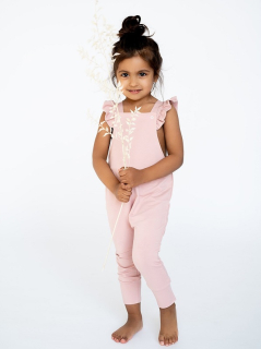 detské bavlnené nohavice na traky ružové