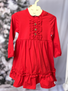 dievčenské šaty s volánom červené