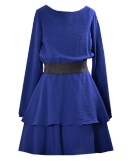 dievčenské šaty s opaskom MIRAY modré