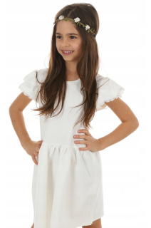 dievčenské letné šaty s volánom biele