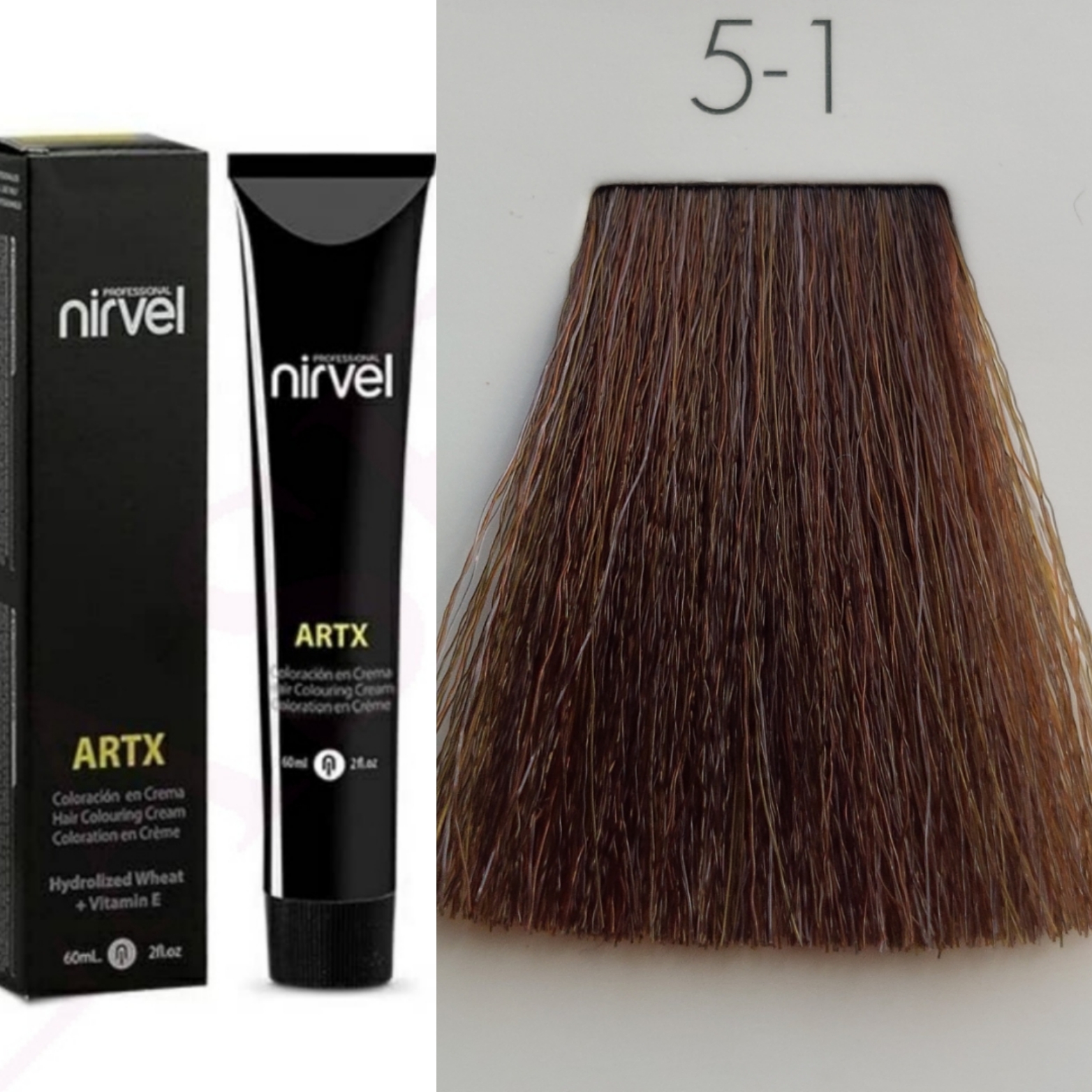 NIRVEL ARTX Farbiaci krém na vlasy 5.1  prirodzený popolavý gaštan  (60ml)