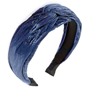 Turbanová čelenka metalická modrá