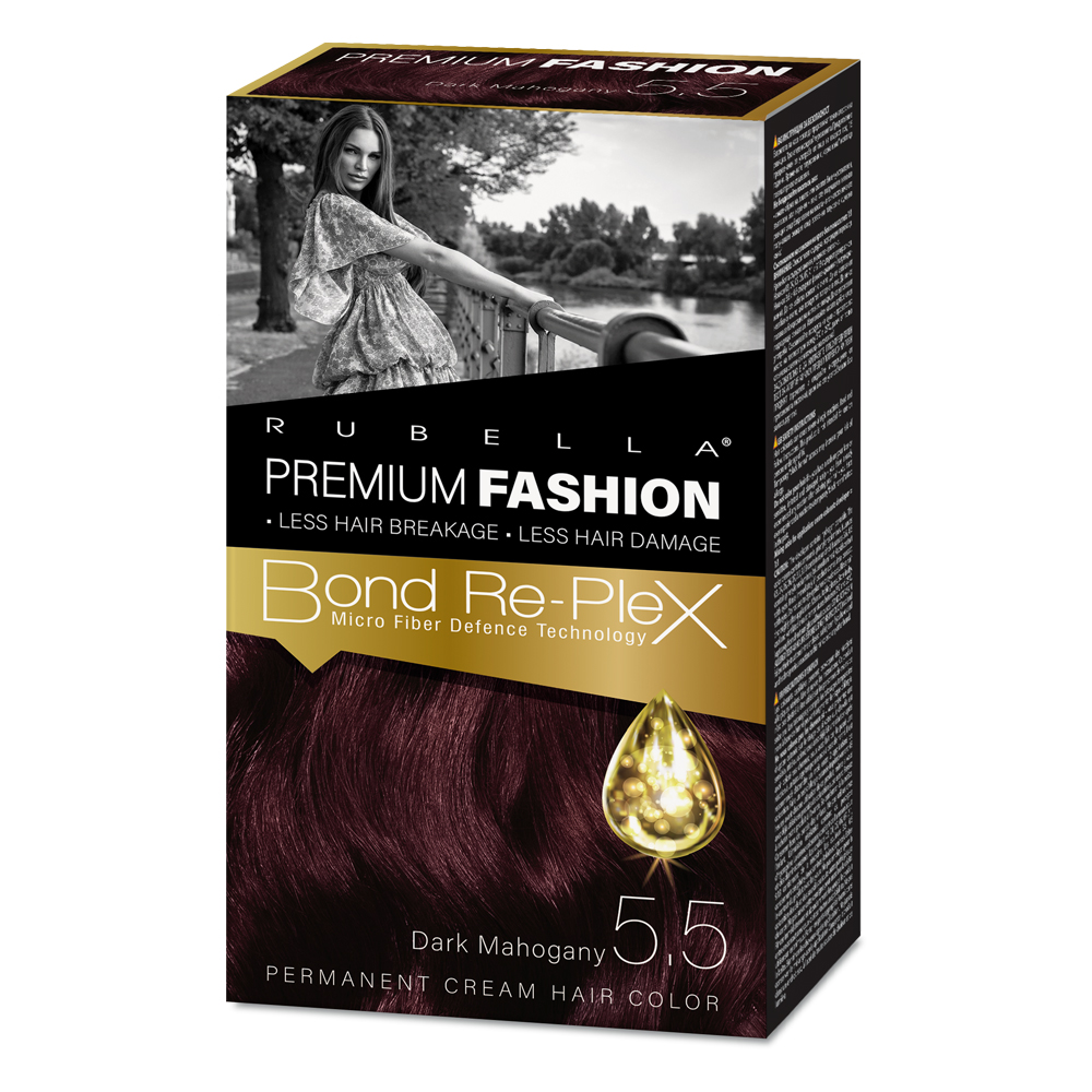 Rubella farba na vlasy premium fashion 5.5 Tmavý mahagón 