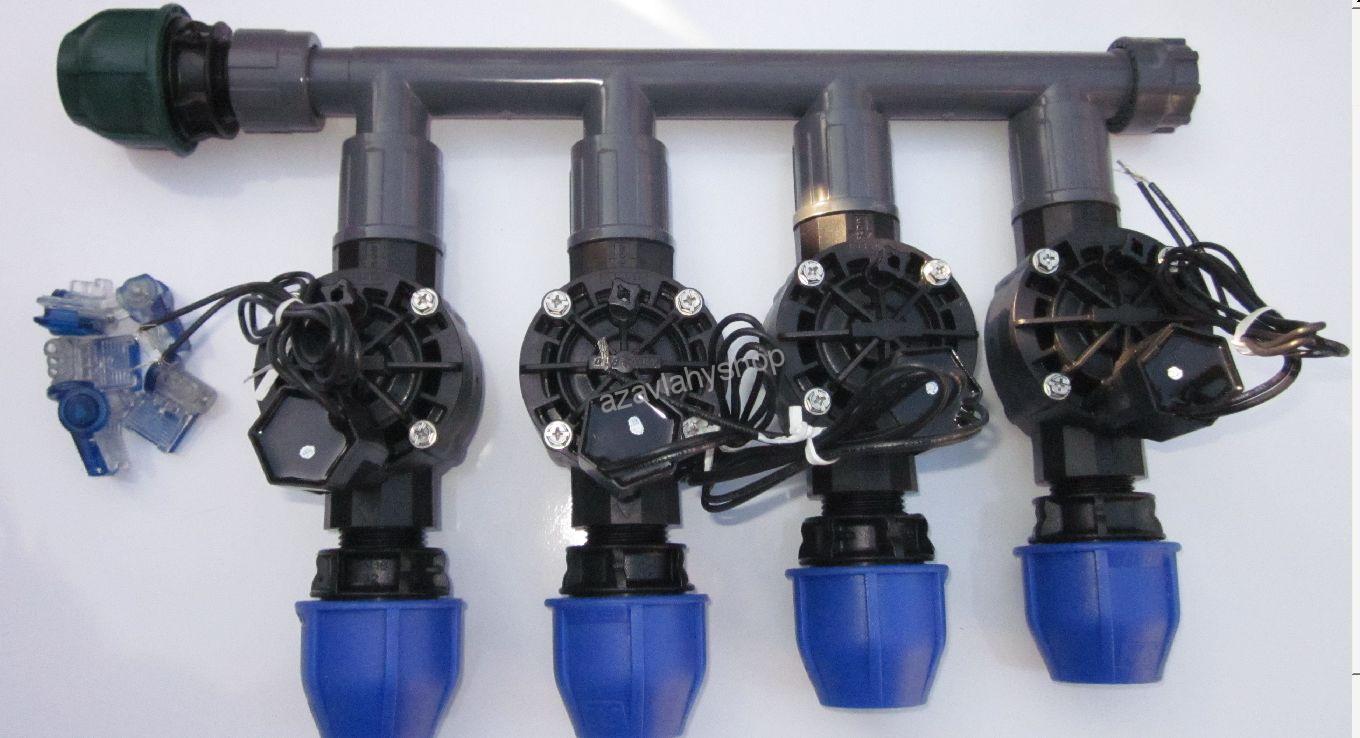 Sestava 4x Rain Bird 100 HV + manifold + 5 x BVS 1