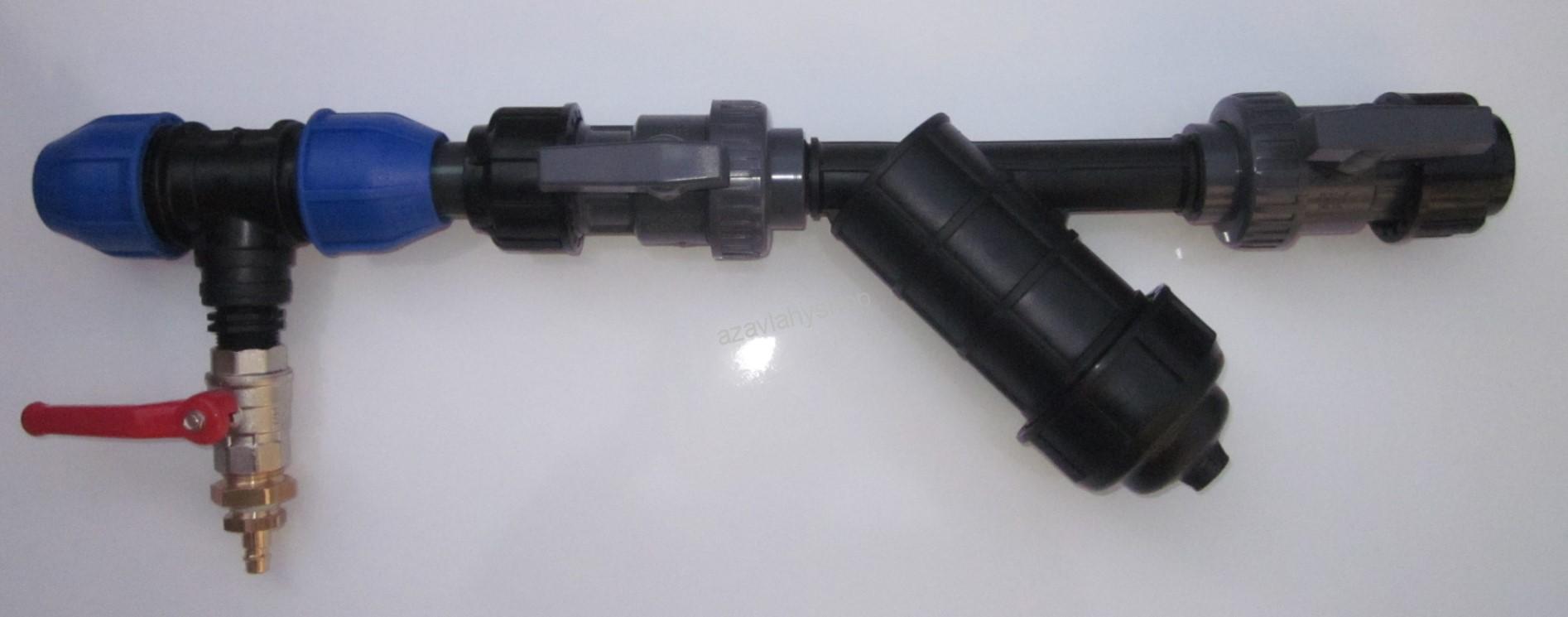Hlavní sestava 40 mm s filtrem a  rychlospojkou na kompresor PN 8