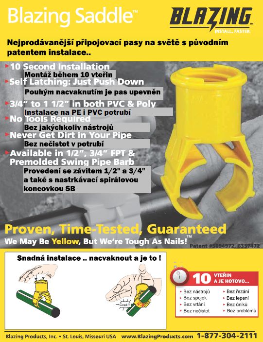 Připojovací pasy BLAZING SADD pro potrubí 40mm x 3/4IG