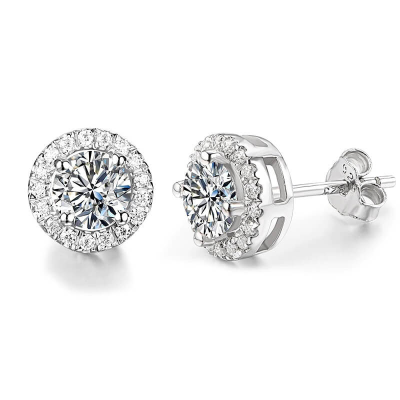 Diamantové náušnice 0,5ct  - striebro 925/1000
