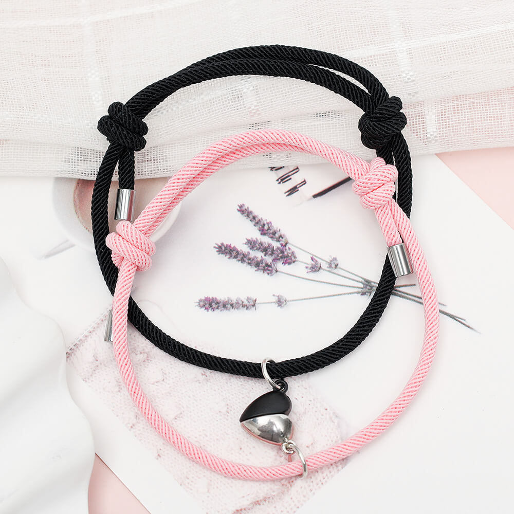 Couple náramky PINK HEART s magnetom