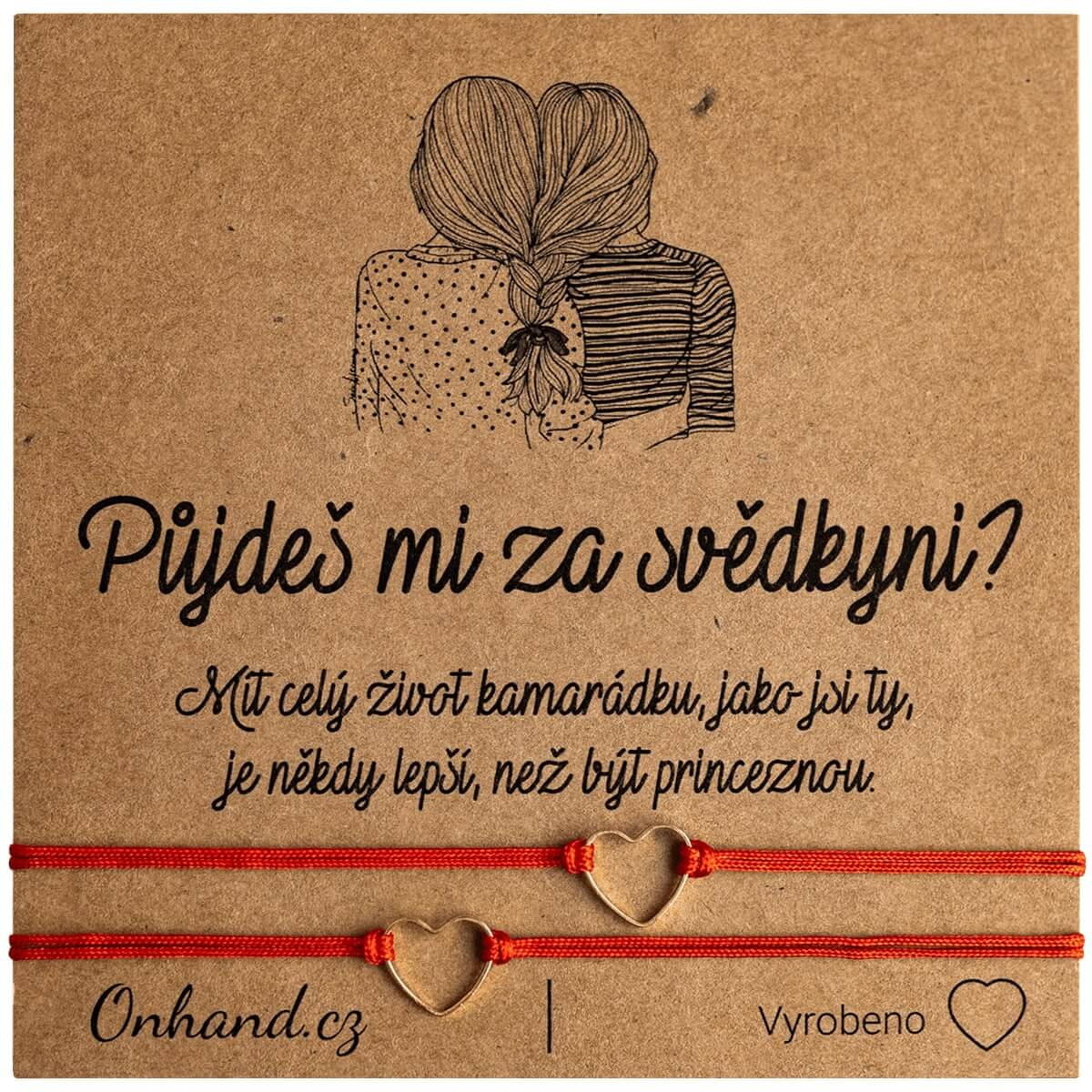 Darčeková karta s náramkami Pôjdeš mi za svedkyňu červenej