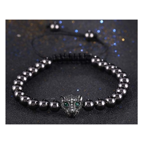 Shamballa náramok LEOPARD čierny