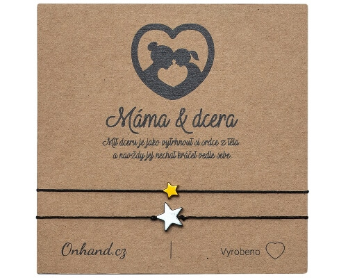 Darčeková karta s náramkami Mama a dcéra