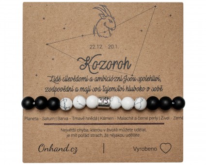 Darčeková karta s náramkom z koralov Kozorožec
