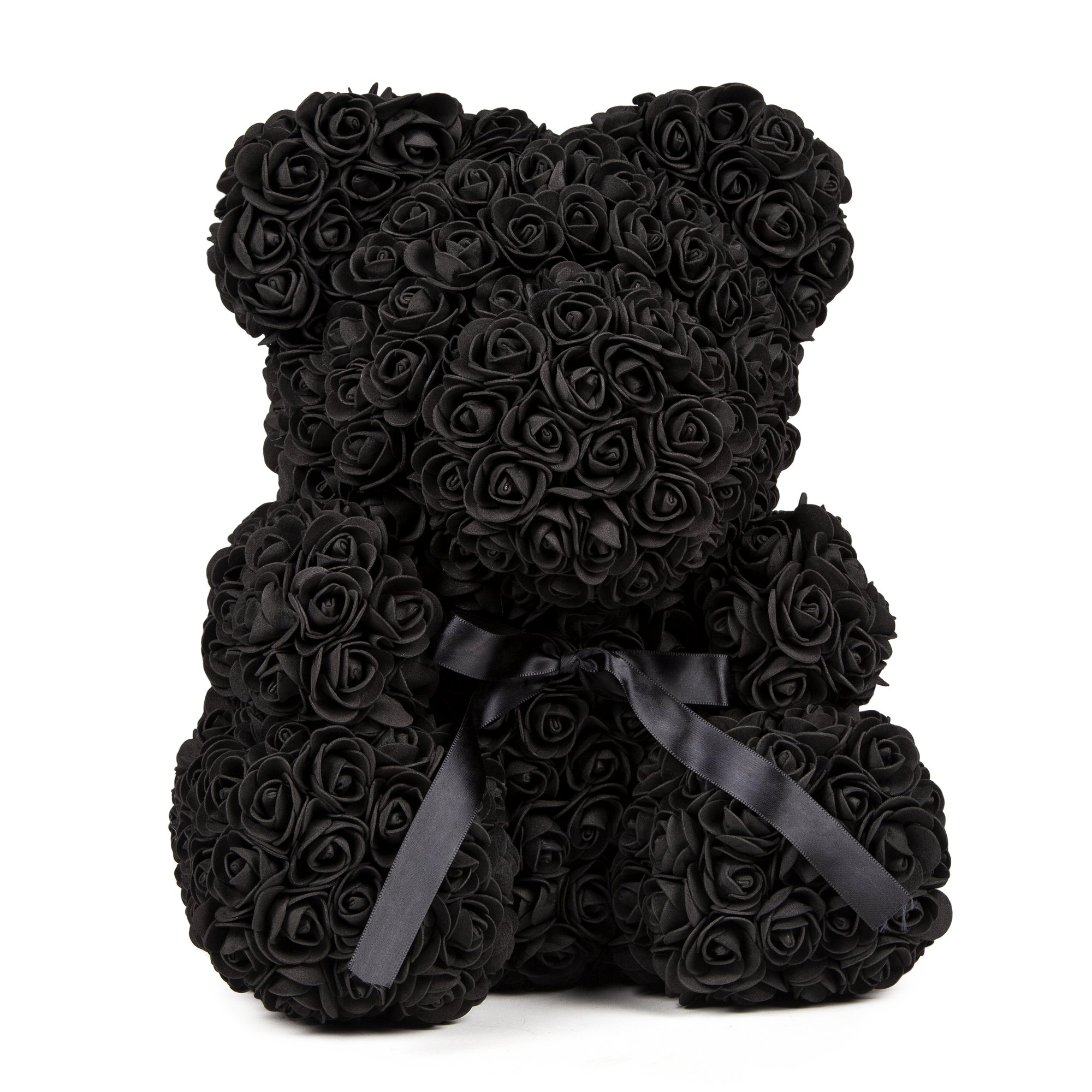 Rose Bear - čierny macko z ruží 25 cm