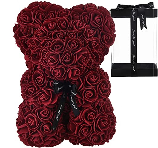 Rose Bear - vínový macko z ruží 25 cm