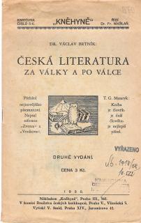 Česká literatúra za války a po válce