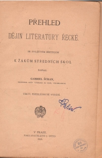 Přehled dějin literatury řecké