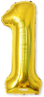 Nafukovací balón 100cm číslo 1 zlatý