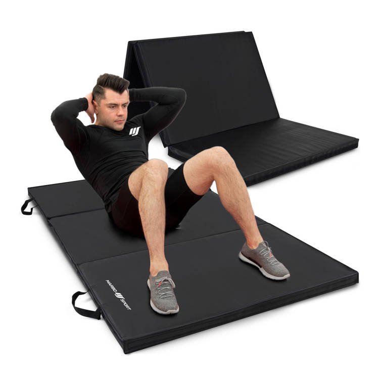 Gymnastická žinenka skladacia tvrdá so suchým zipsom 180x90x5 cm Marbo