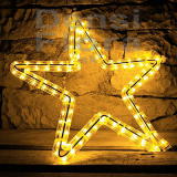 LED svetelný motív - hviezda 40cm, teplá biela, vianočné osvetlenie