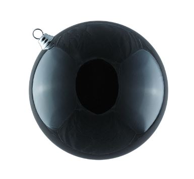 Vianočná guľa MAXI 30cm čierna lesklá, 3D vianočná dekorácia
