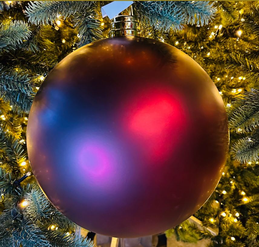 Vianočná guľa MAXI 20cm vínová matná, 3D vianočná dekorácia