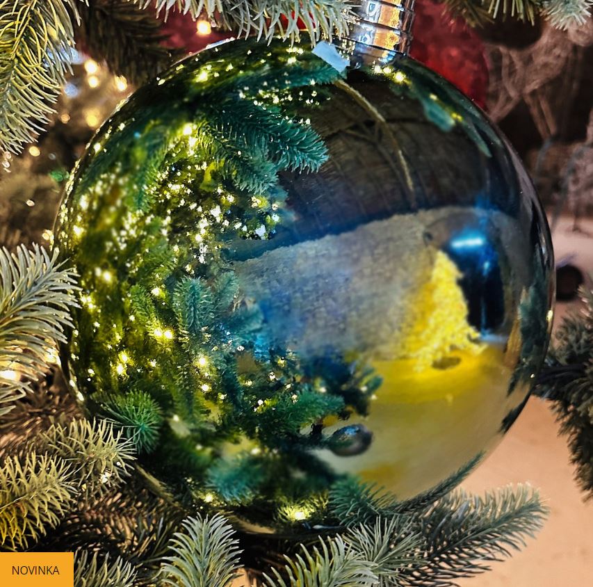 Vianočná guľa MAXI 20cm svetlá modrá lesklá, 3D vianočná dekorácia