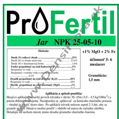 ProFertil JAR 25+05+10+1MgO+2Fe, 20kg