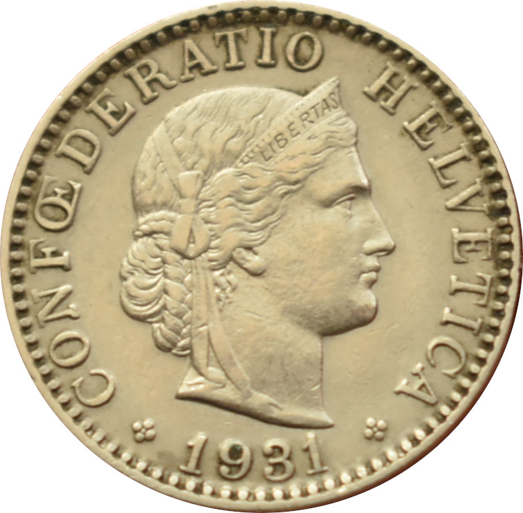 Švajčiarsko 20 Rappen 1931