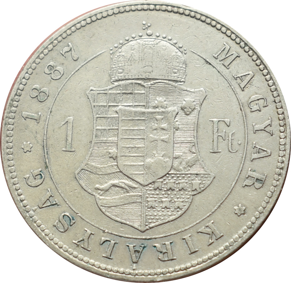 F.J. 1 Forint 1887 K.B.