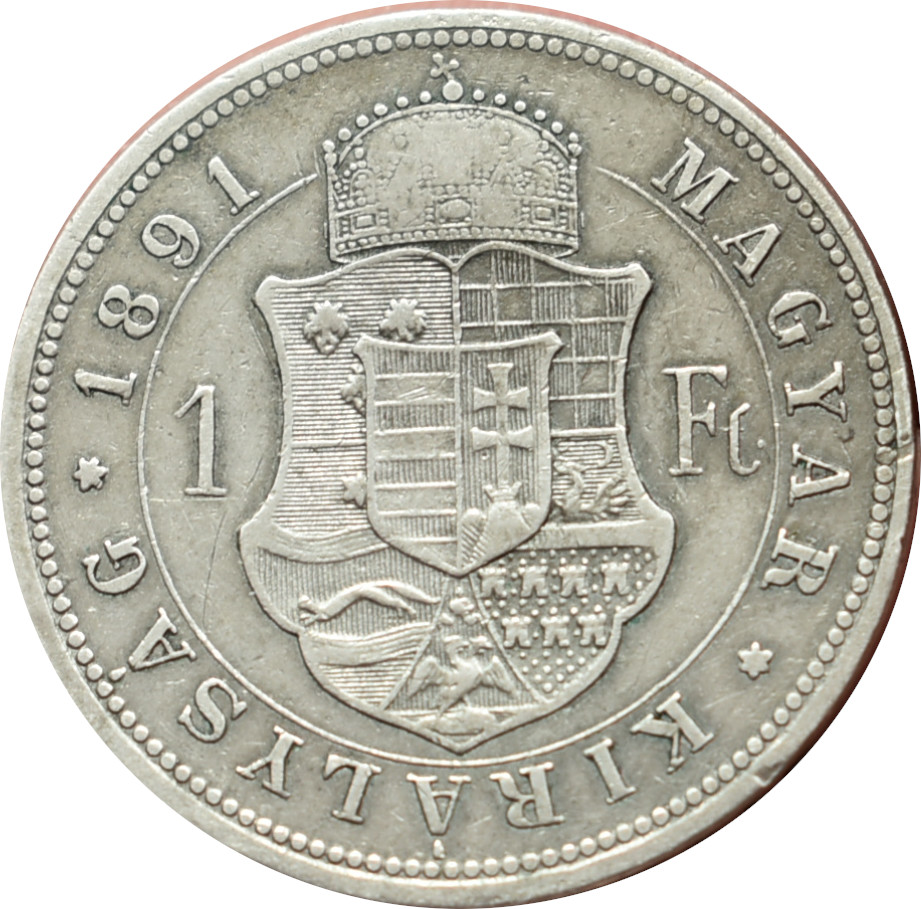F.J. 1 Forint 1891 K.B. Fiume