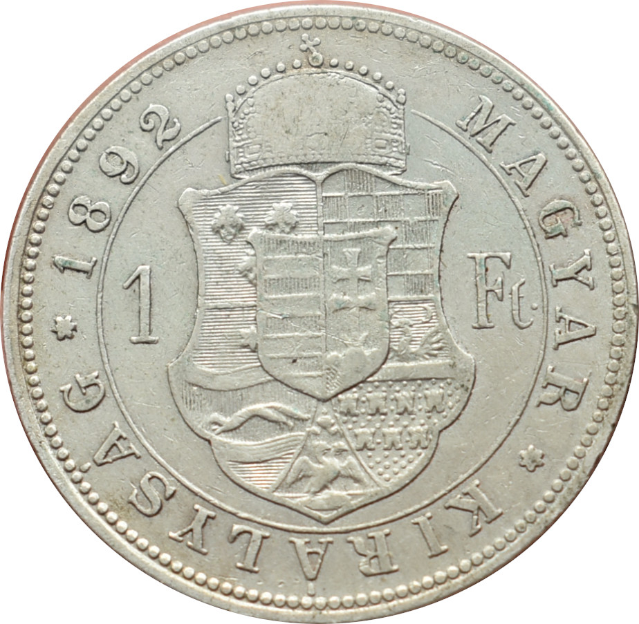 F.J. 1 Forint 1892 K.B. Fiume