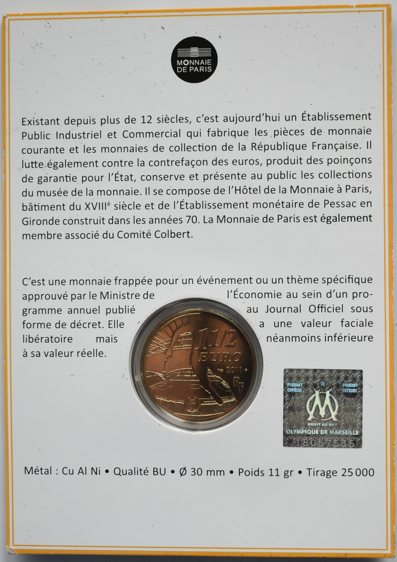 Francúzsko 1 1/2 Euro 2011