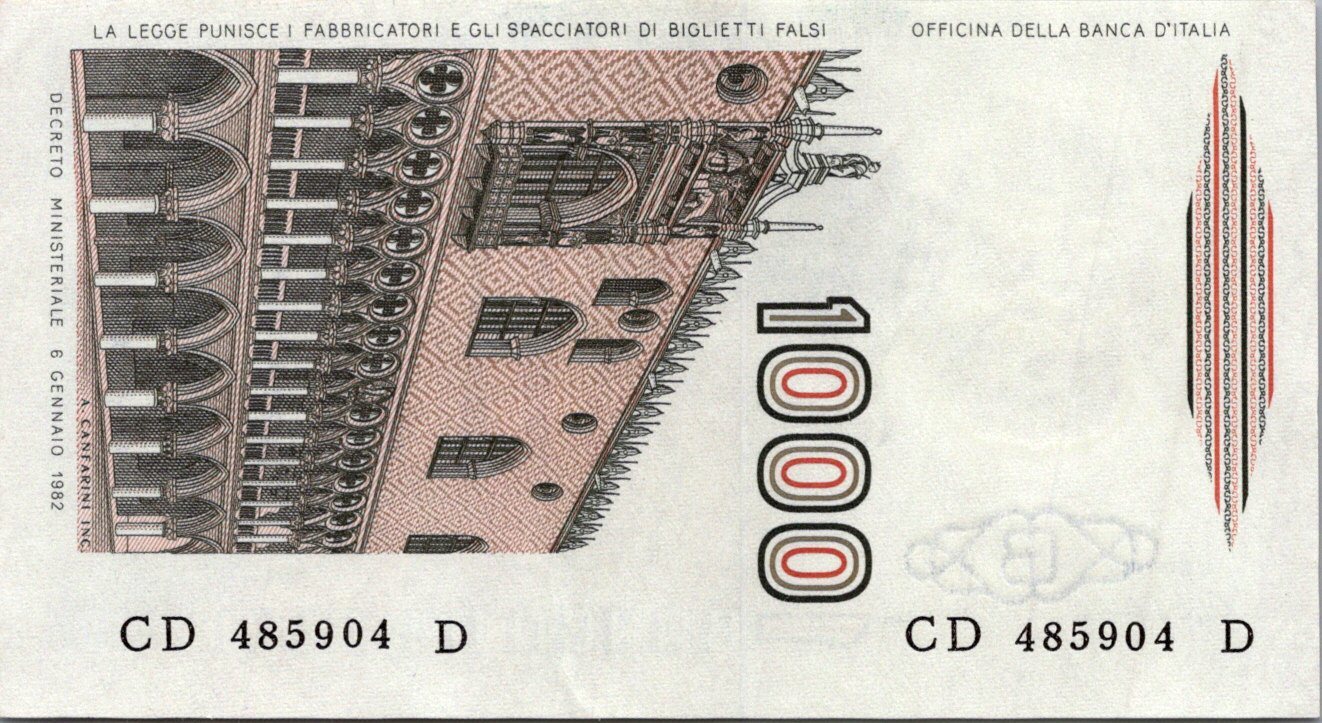 Taliansko 1000 Lire 1982