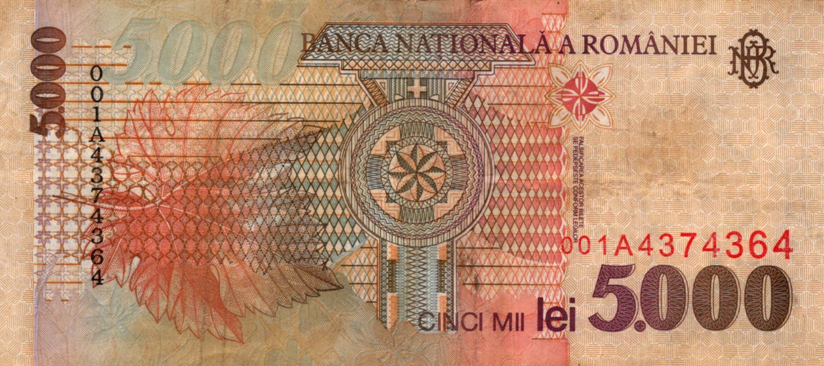 Rumunsko 5000 Lei 1998