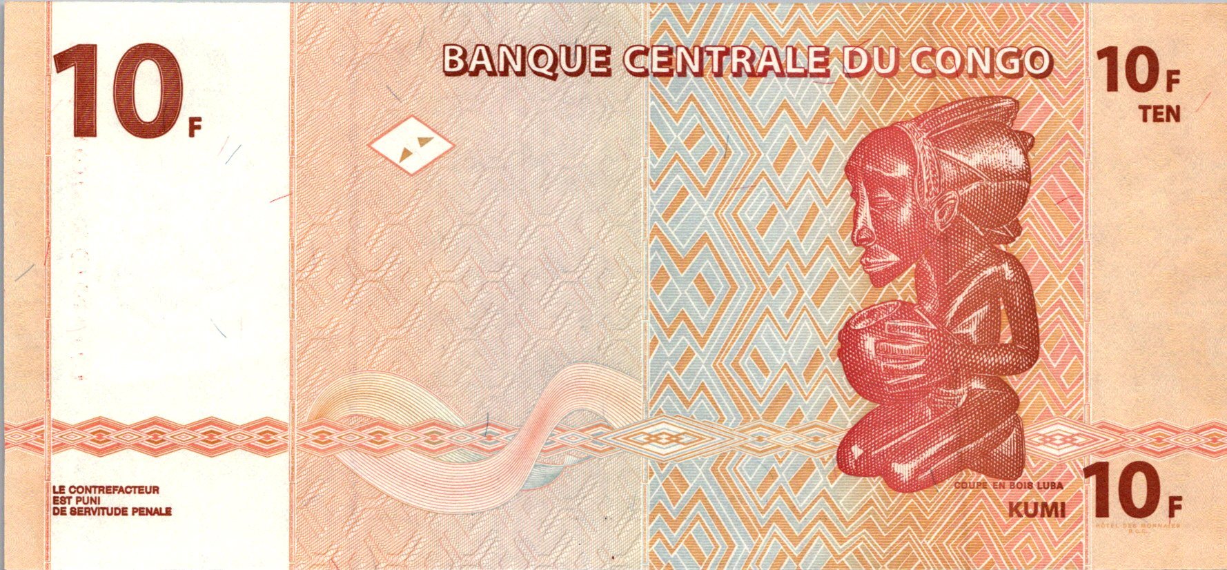 Demokratická rep. Kongo 10 Francs 2003