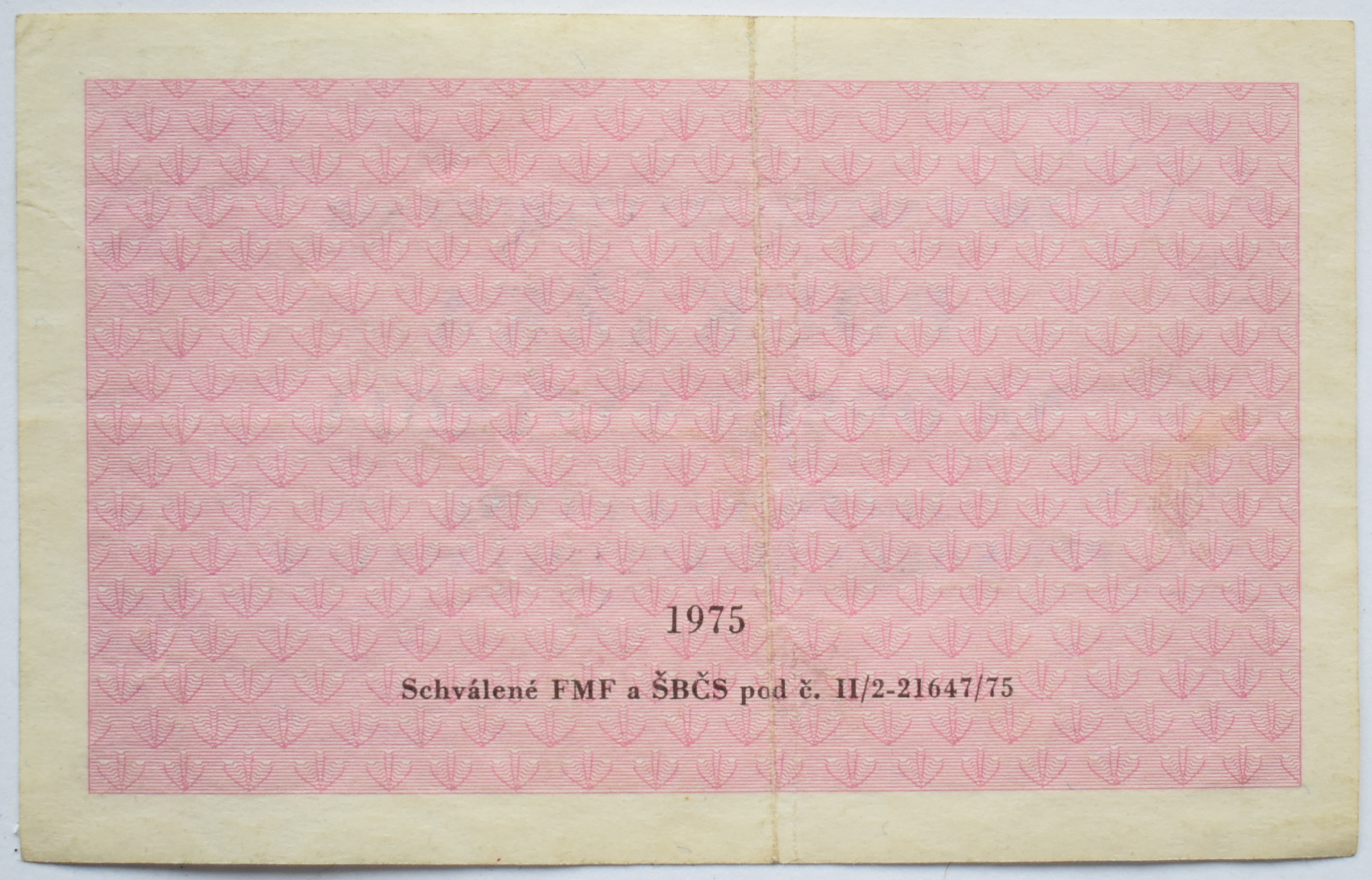 Poukážka na odber výstroja 5 korún 1975