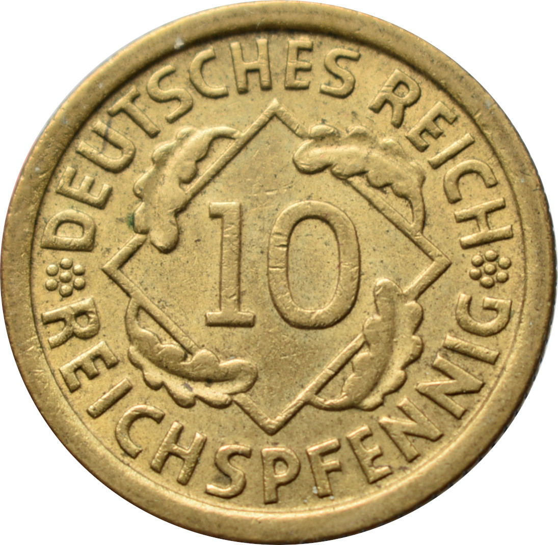 Nemecko - Weimarská republika 10 Reichspfennig 1935 F