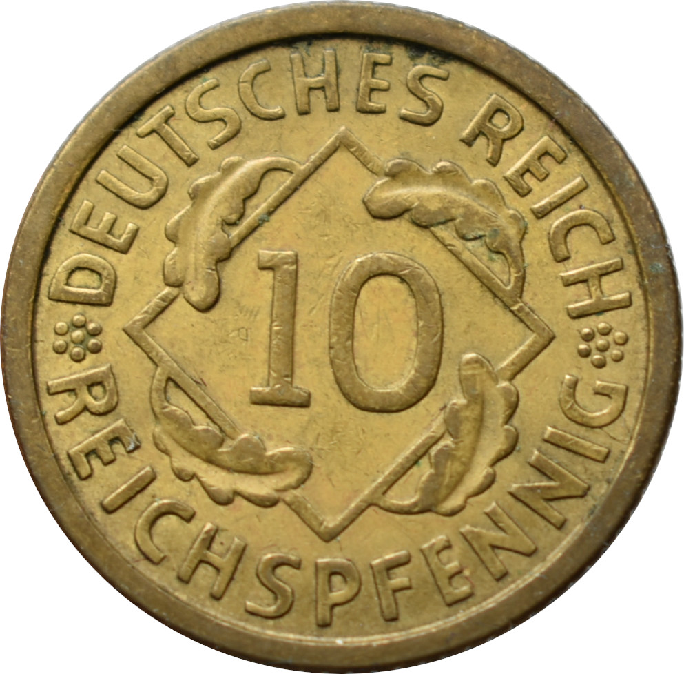 Nemecko - Weimarská republika 10 Reichspfennig 1935 D