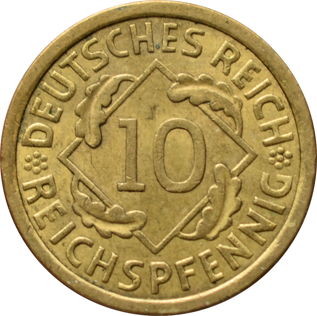 Nemecko - Weimarská republika 10 Reichspfennig 1936 A