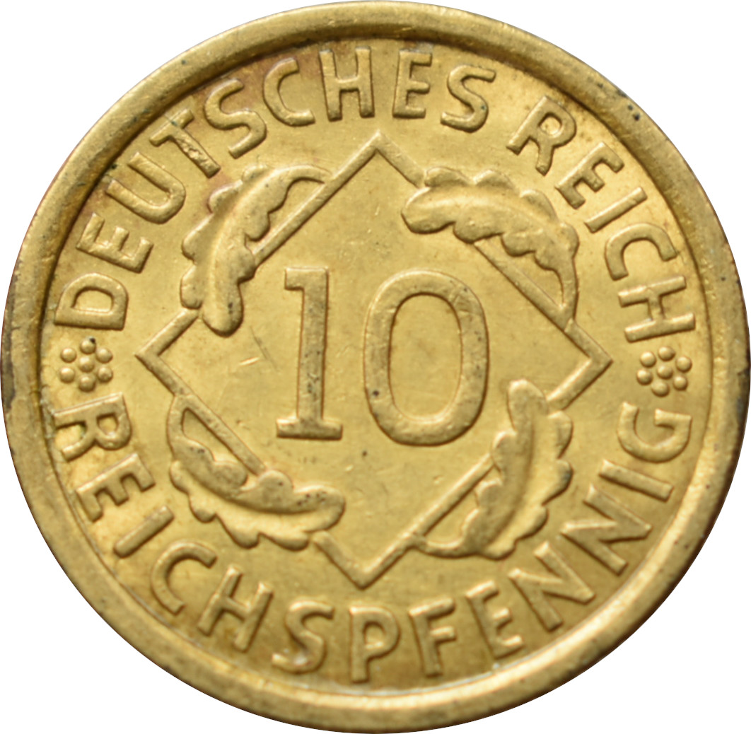 Nemecko - Weimarská republika 10 Reichspfennig 1936 G