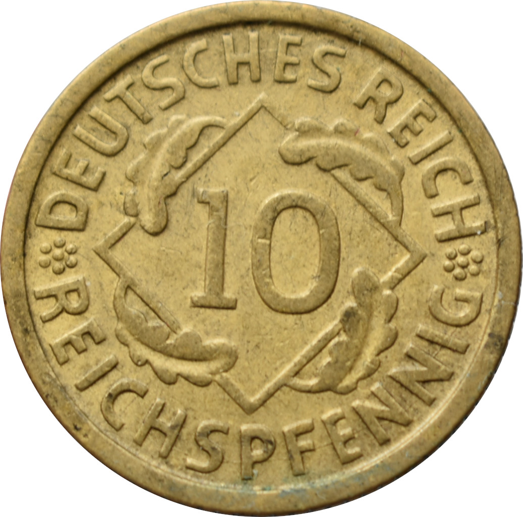 Nemecko - Weimarská republika 10 Reichspfennig 1930 D
