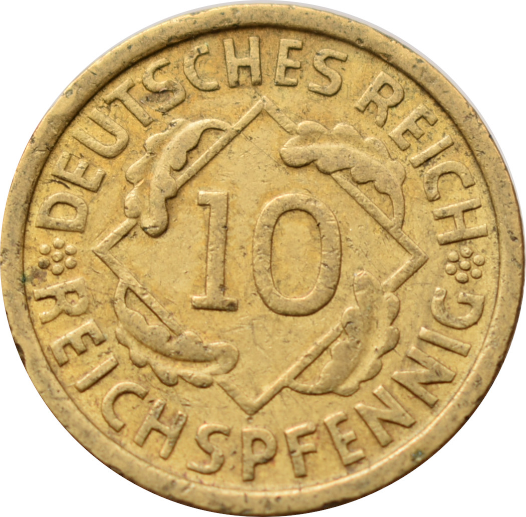 Nemecko - Weimarská republika 10 Reichspfennig 1932 D
