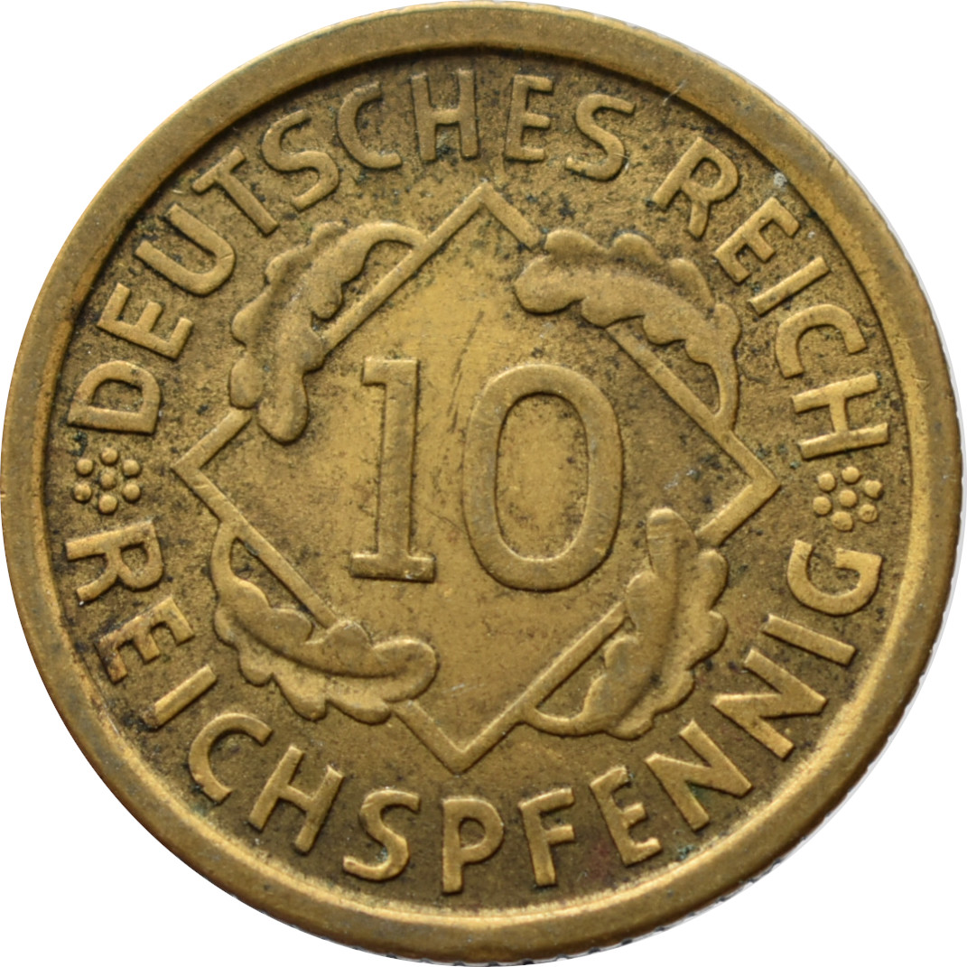 Nemecko - Weimarská republika 10 Reichspfennig 1936 D